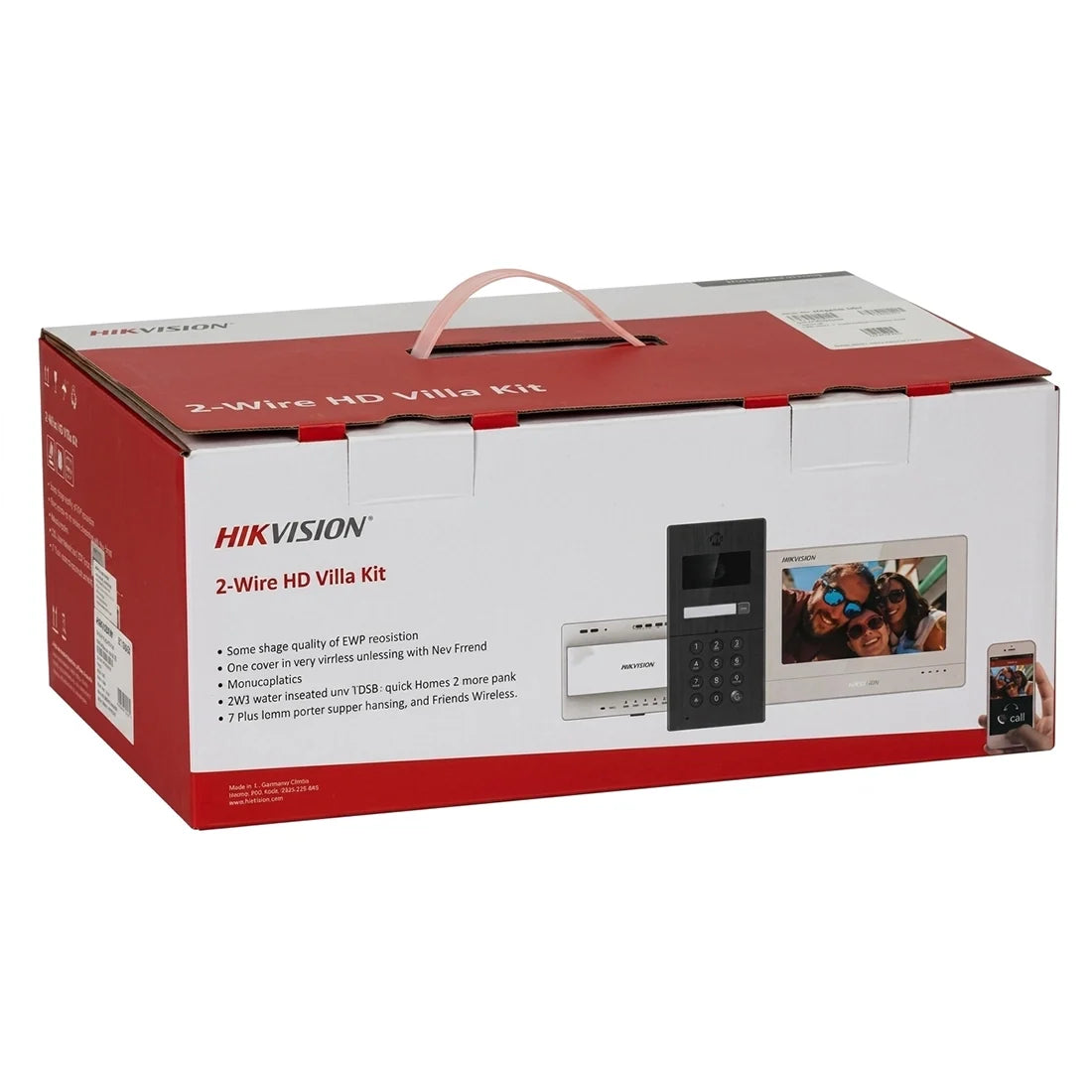 Hikvision DS-KIS704EY 2-Wire HD Video Intercom Kit, 2MP Door Station, 7" Touch Screen Indoor Monitor