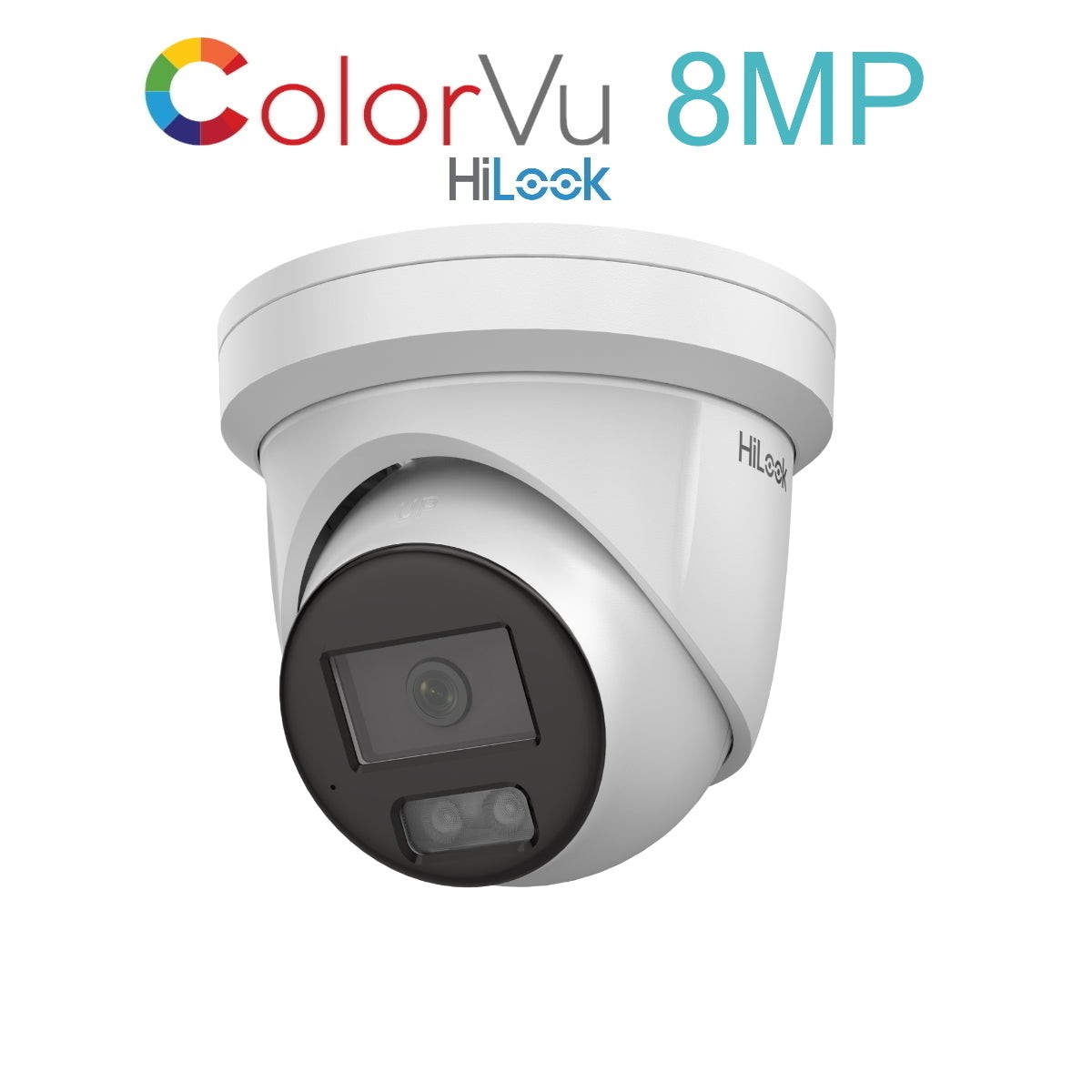 IPC-T289H-MU (D) HiLook 8MP 4K Ultra HD ColorVu IP POE network turret camera, 30m LED, built-in Microphone