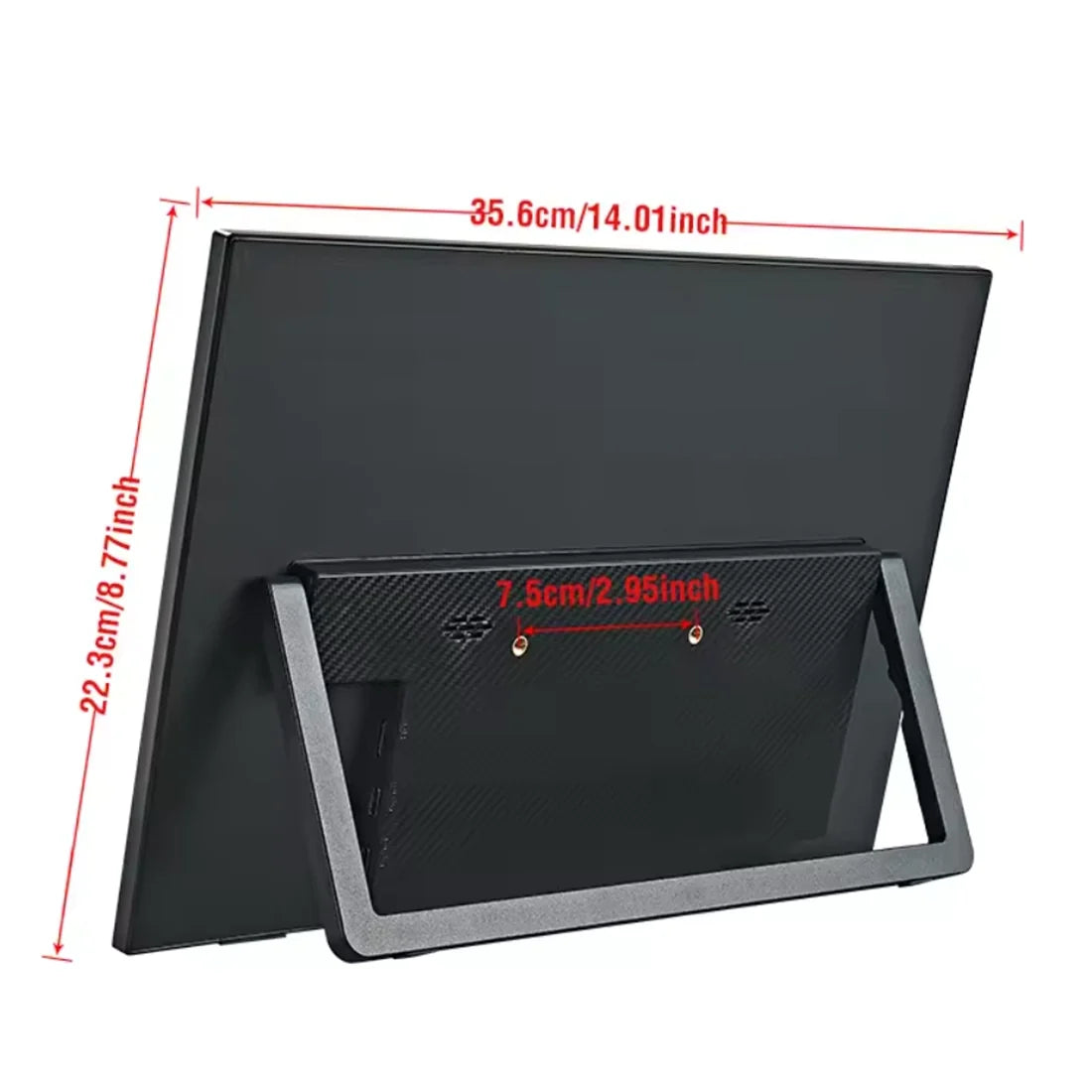 15.6-Inch Portable Full HD Monitor 1080P HDR 16:9 VESA Mountable and 5V USB Powered USB-C / HDMI