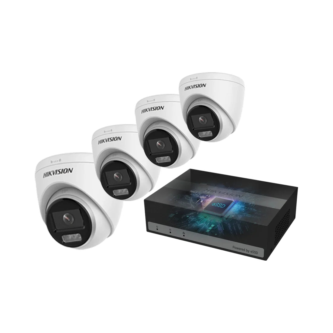 Hikvision 8MP 4K ColorVu CCTV Kit with 4 PoC Turret Cameras, AcuSense eDVR & 1TB SSD