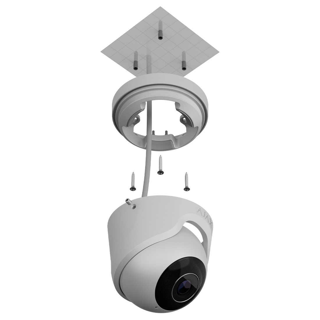 Ajax 64927/64928 8MP 4K Ultra HD White TurretCam IP Security Camera with Fixed Wide-Angle Lens and IR Night Vision