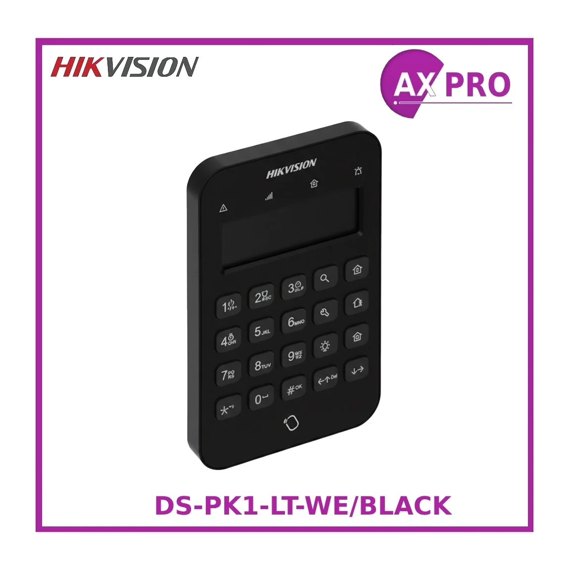 Hikvision DS-PK1-LT-WE AX Pro Wireless LCD Keypad Black