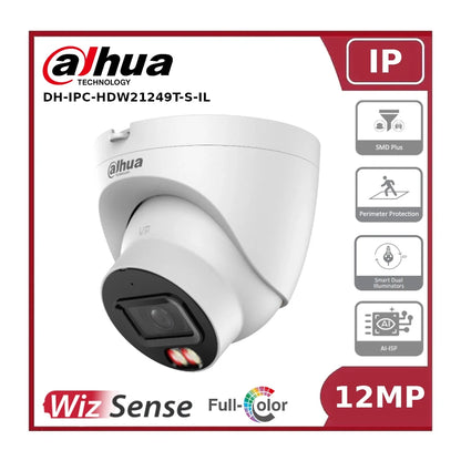 Dahua DH-IPC-HDW21249T-S-IL 12MP Smart Dual Light Fixed-focal Eyeball WizSense Network Camera "EOL"