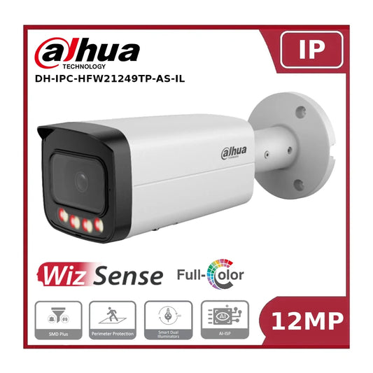 Dahua DH-IPC-HFW21249TP-AS-IL - 12MP Smart Dual Light Fixed-focal Bullet WizSense Network Camera "EOL"