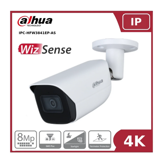 Dahua DH-IPC-HFW3841EP-AS 8MP WizSense Lite IR Bullet IP Camera With Built In Mic image 1