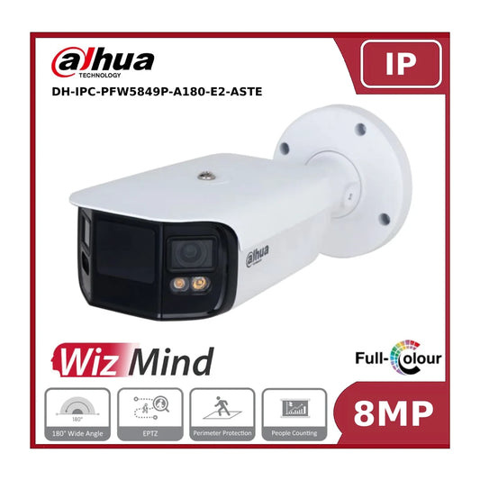 Dahua DH-IPC-PFW5849P-A180-E2-ASTE 2 × 4MP Full-Color Dual-Lens Splicing WizMind Network Camera"NR"