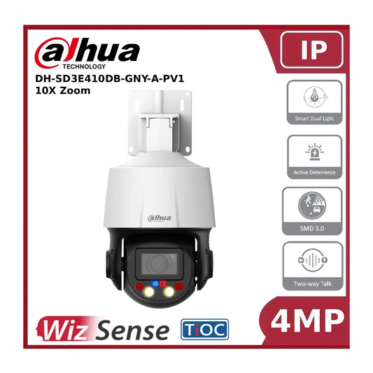 Dahua DH-SD3E410DB-GNY-A-PV1 - 4MP 10x Optical Zoom TiOC WizSense Network IP PTZ Camera"NR"
