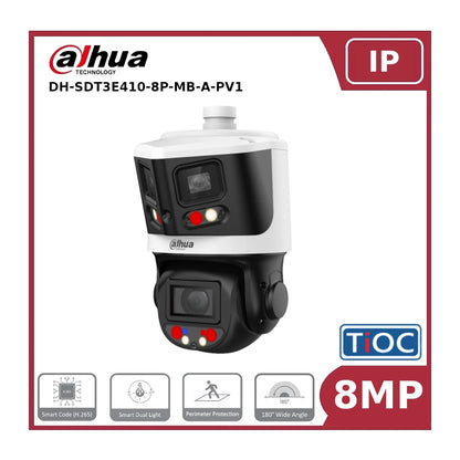 Dahua DH-SDT3E410-8P-MB-A-PV1 - 8MP & 4MP 10x Starlight TiOC Network Panoramic & PTZ Camera
