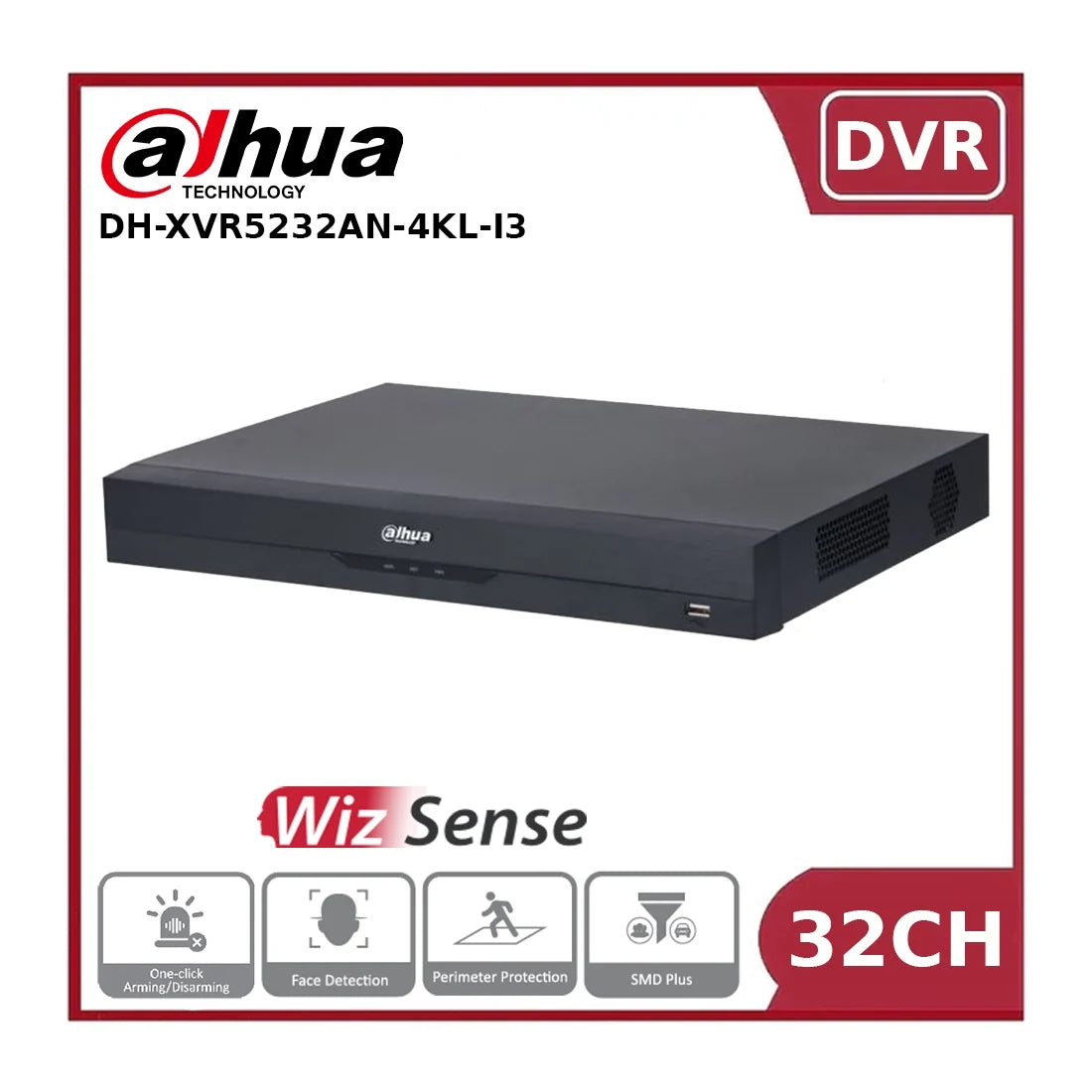 Dahua DH-XVR5232AN-4KL-I3 32 Channels Penta-brid 4K-N/5MP 1U 2HDDs WizSense Digital Video Recorder - NR
