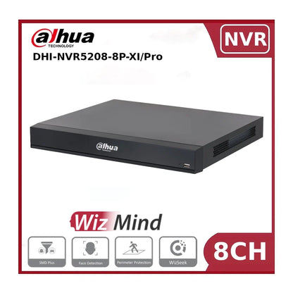 Dahua DHI-NVR5208-8P-XI/Pro 8 Channel 8PoE 2HDD WizMind AI NVR with 8K Output, AcuPick and WizSeek