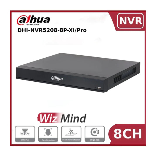 Dahua DHI-NVR5208-8P-XI/Pro 8 Channel 8PoE 2HDD WizMind AI NVR with 8K Output, AcuPick and WizSeek