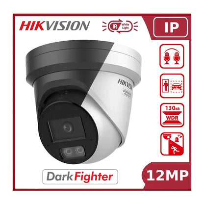Hikvision DS-2CD23126G3-IS2UY/SL 12 MP Acusense Strobe Light and Audible Warning & Smart Hybrid Light Fixed  Turret Network Camera