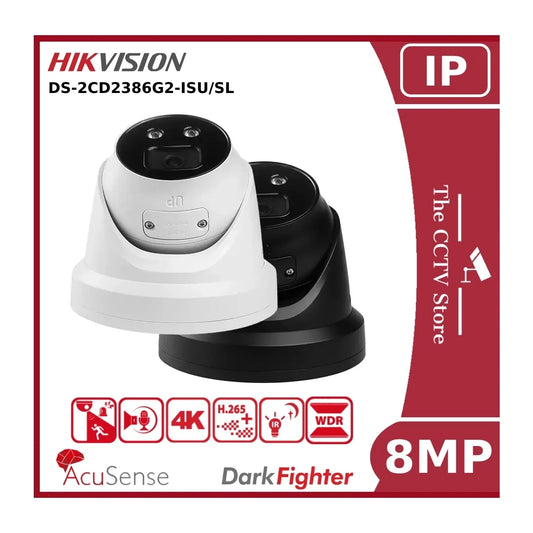 8MP Hikvision DS-2CD2386G2-ISU/SL 4K DarkFighter IP CCTV Camera PoE With Two Way Talk