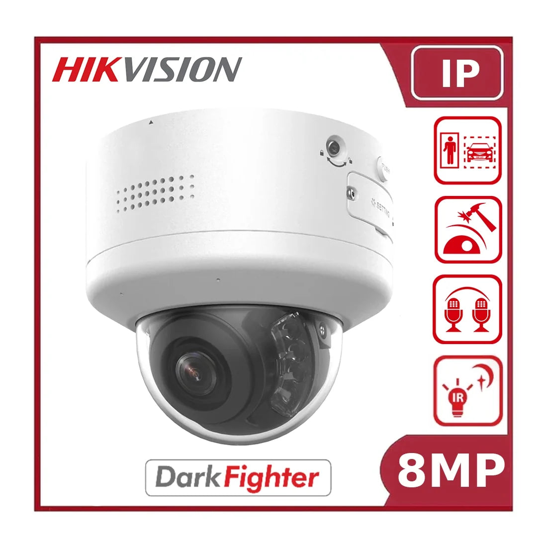 Hikvision DS-2CD2786G2H-IPTRZS2U-SL 8MP AcuSense PTRZ Varifocal Dome Network Camera"NR"