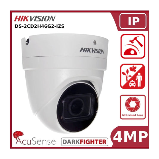 Hikvision DS-2CD2H46G2-IZS 4MP Acusense Motorized Varifocal Turret IP Camera "NR"