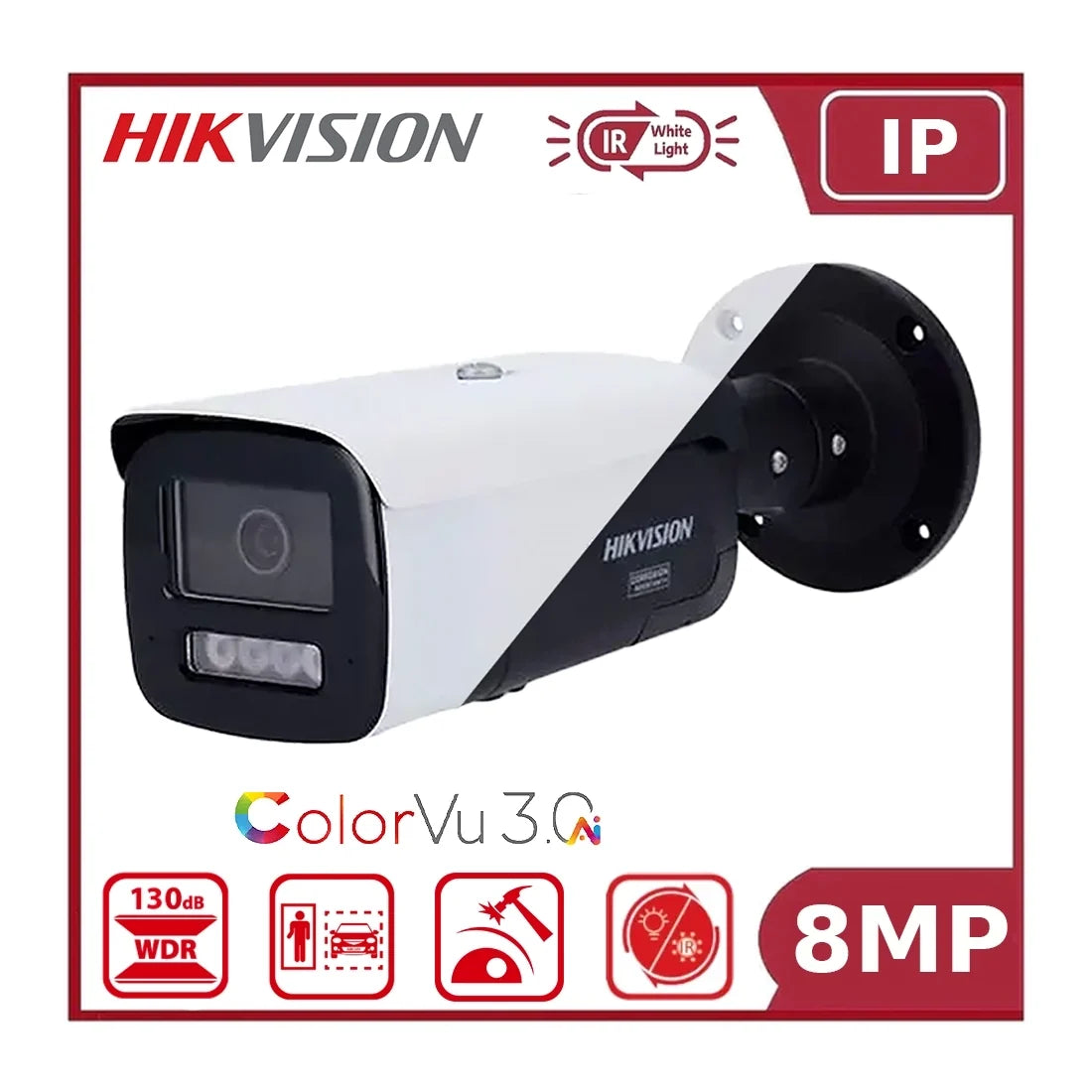 Hikvision 8MP DS-2CD2T87G3-LIY Smart Hybrid Light IR + ColorVu Bullet IP Camera
