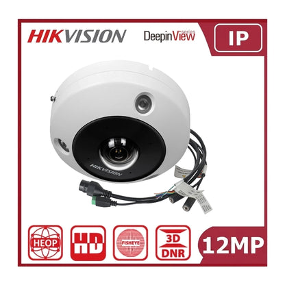 Hikvision DS-2CD63C5G1-IVS 12MP DeepinView IR Fisheye 360° Network Camera image 1