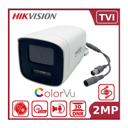 Hikvision DS-2CE12DF3T-LXTS 2 MP ColorVu Smart Hybrid Bullet Camera with Two-Way Audio