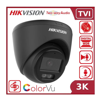 Hikvision DS-2CE72KF0T-LTS 3K ColorVu Turbo HD CCTV Camera with Two-Way Audio & 40 m Night Vision