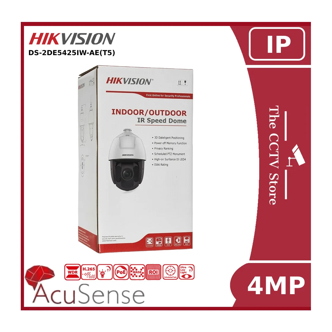 4MP Hikvision PTZ DS-2DE5425IW-AE (T5) 25x Zoom IP Network PTZ Camera, 150m Smart IR "NR" "EOL"
