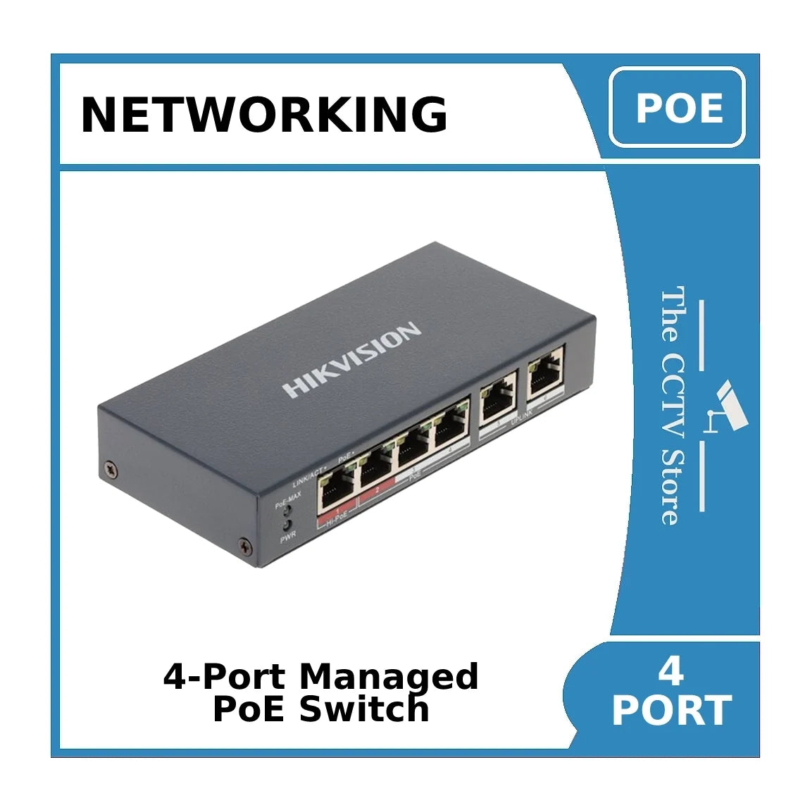 4-Port DS-3E1106HP-EI Hikvision 100Mbps Smart Managed PoE switch