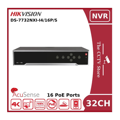 Hikvision DS-7732NXI-I4/16P/S(E) 32 Channel AcuSense 4K NVR With 16 PoE Ports & 4 HDD Bays - NR