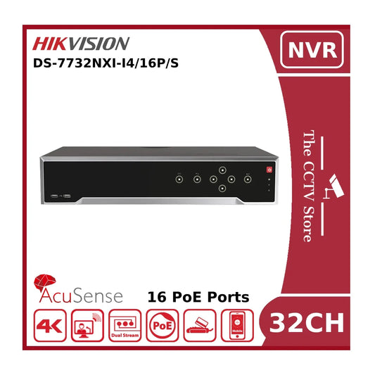 Hikvision DS-7732NXI-I4/16P/S(E) 32 Channel AcuSense 4K NVR With 16 PoE Ports & 4 HDD Bays - NR