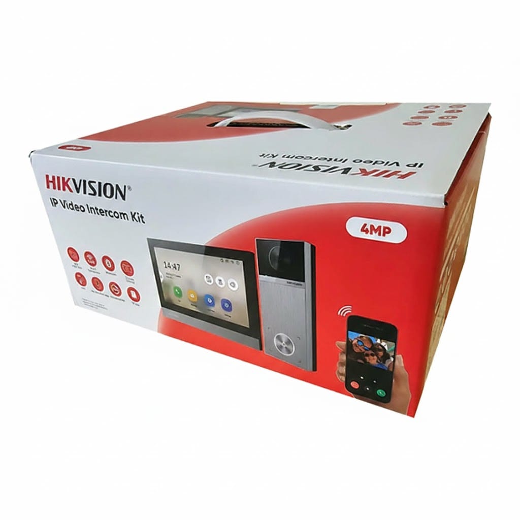 Hikvision DS-KIS613-S IP Video Intercom Kit with 4MP Door Station, Indoor Station, PoE Switch and 32GB TF Card "NR"