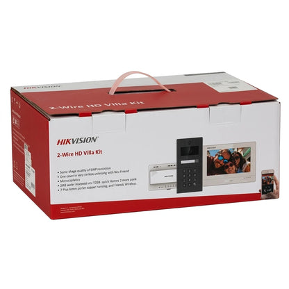 Hikvision DS-KIS704EY 2-Wire HD Video Intercom Kit, 2MP Door Station, 7" Touch Screen Indoor Monitor