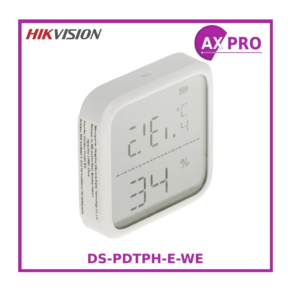 Hikvision AX Pro Wireless Temperature & Humidity Detector (DS-PDTPH-E-WE)