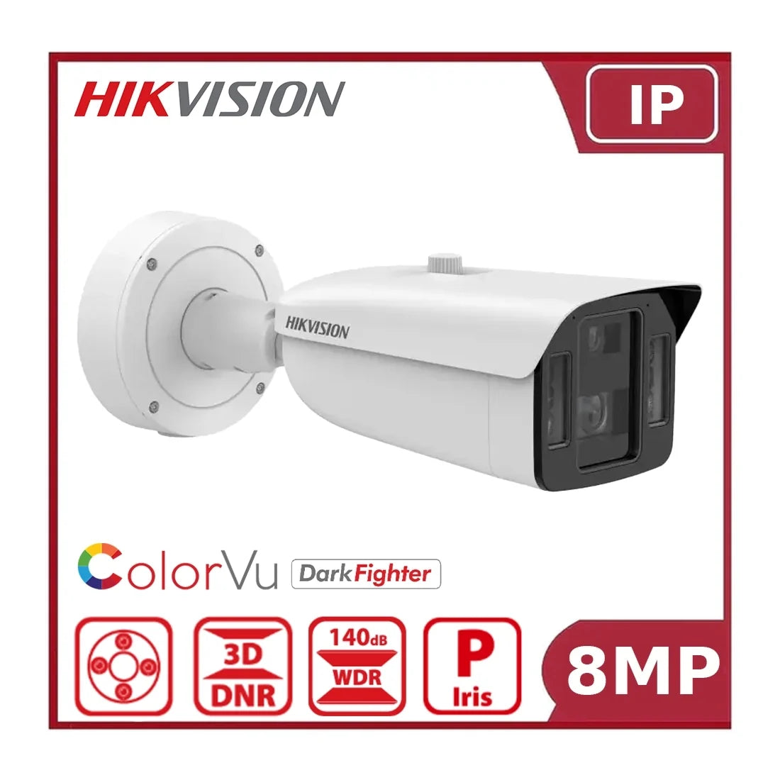 Hikvision IDS-2CD8A86G0-XZHSY 8MP 4K DeepinView Network Bullet Camera with 15x Optical Zoom, Face Capture, and DarkFighter - NR
