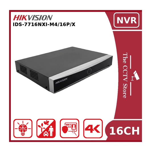 Hikvision iDS-7716NXI-M4/16P/X 16-Channel 8K DeepinMind NVR with 16 PoE Ports "NR"