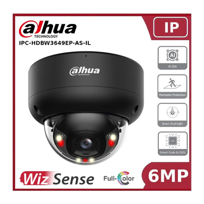 Dahua DH-IPC-HDBW3649EP-AS-IL 6MP Smart Dual Light Fixed-focal Dome WizSense Network Camera