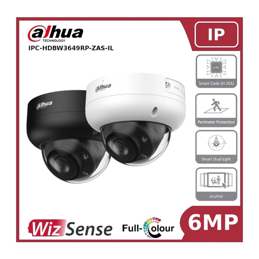 Dahua DH-IPC-HDBW3649RP-ZAS-IL - 6MP Smart Dual Light Vari-focal Dome WizSense Network Camera "NR"