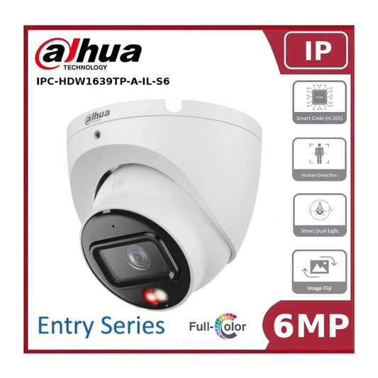 Dahua DH-IPC-HDW1639TP-A-IL-S6 6MP Smart Dual Light Turret IP Camera