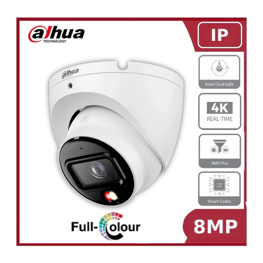 8MP Dahua IPC-HDW1839T-A-IL-S6 4K Entry Smart Dual Light Fixed-focal Eyeball IP Network Camera With Built In MIC