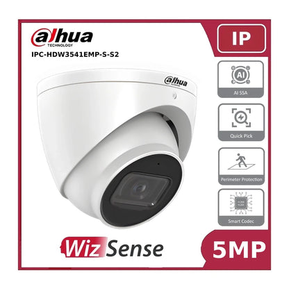 Dahua IPC-HDW3541EMP-S-S2 - 5MP WizSense AI Series IR Turret Camera "EOL" "NR"