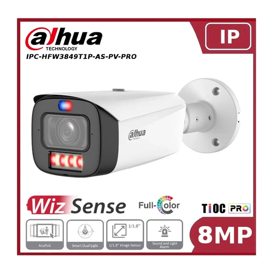 Dahua DH-IPC-HFW3849T1P-AS-PV-PRO 8MP WizColor TiOC PRO Active Deterrence Bullet Network Camera