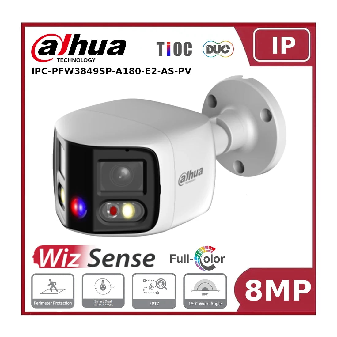 Dahua IPC-PFW3849SP-A180-E2-AS-PV - 2x 4MP TiOC Duo Splicing Network Camera
