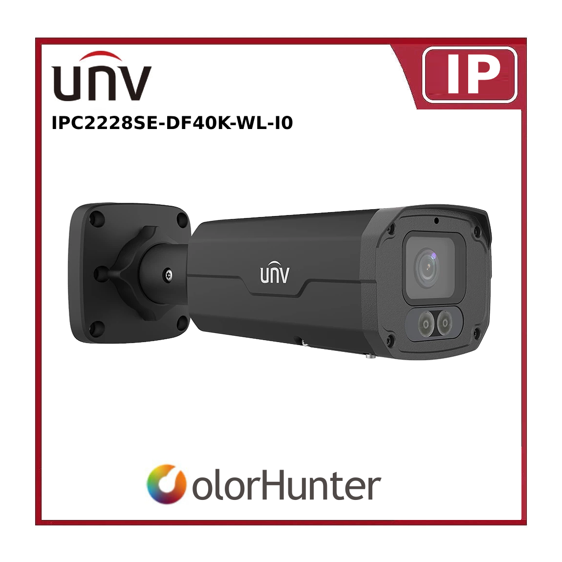 Uniview IPC2228SE-DF40K-WL-I0 8MP Prime III Bullet CCTV Camera – White/Black