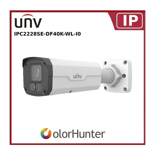 Uniview IPC2228SE-DF40K-WL-I0 8MP Prime III Bullet CCTV Camera – White/Black