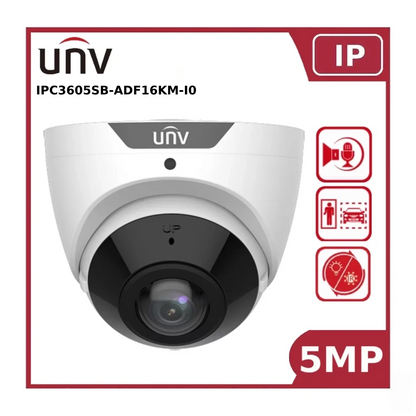 UNV IPC3605SB-ADF16KM-I0 5MP IP Turret Camera Fixed Lens EyeBall with 180° Wide Angle & 20M IR