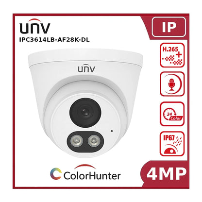 Uniview IPC3614LB-AF28K-DL – 4MP ColorHunter Turret Network Camera with Dual LED & IR Illumination
