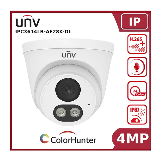 Uniview IPC3614LB-AF28K-DL – 4MP ColorHunter Turret Network Camera with Dual LED & IR Illumination