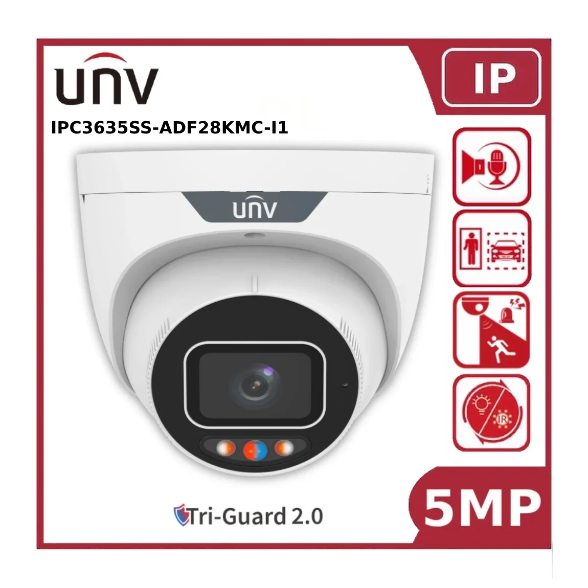 UNV IPC3635SS-ADF28KMC-I1 5MP IP Turret CCTV Camera TriGuard 2.0
