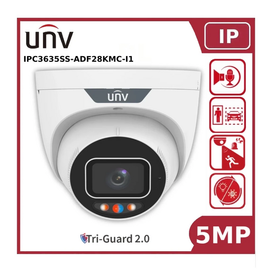 UNV IPC3635SS-ADF28KMC-I1 5MP IP Turret CCTV Camera TriGuard 2.0