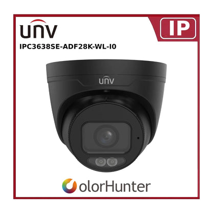 Uniview IPC3638SE-ADF28K-WL-I0 8MP Prime III Turret CCTV Camera – 4K ColorHunter, Fixed Eyeball