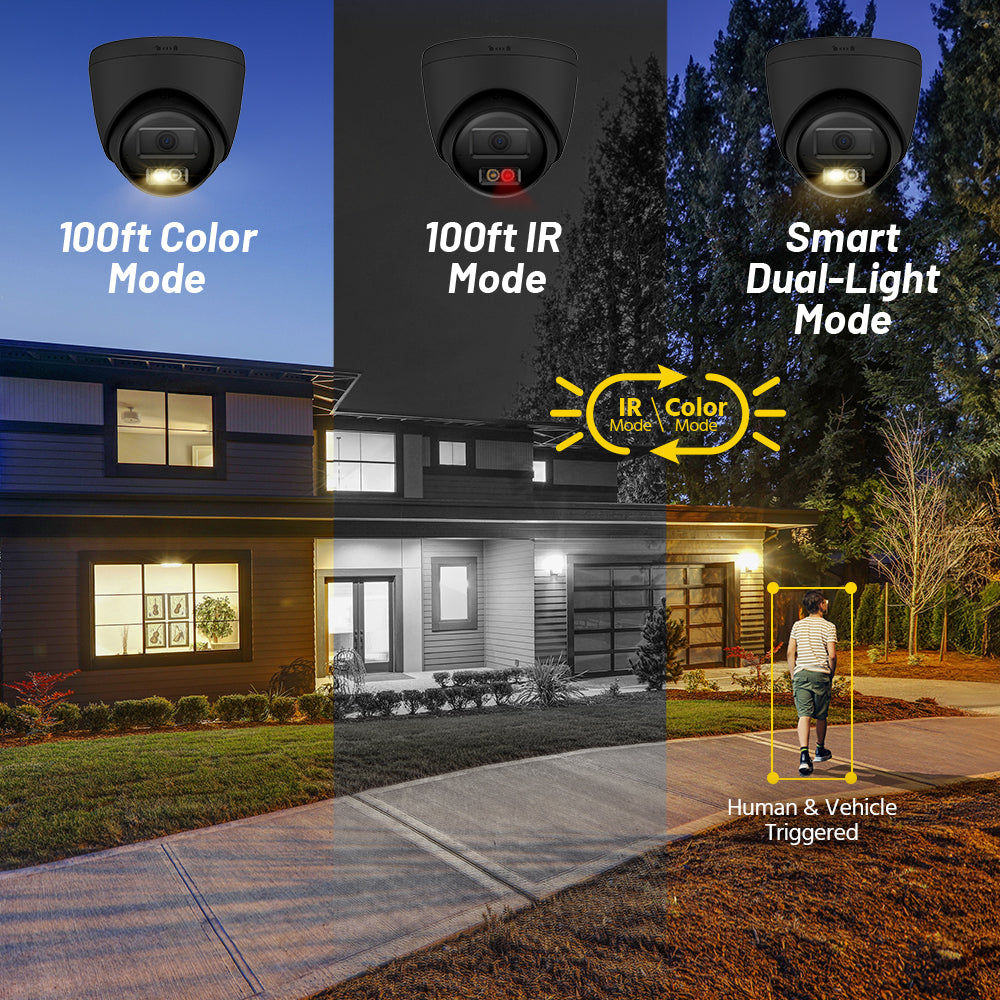 Nexvision Ultra 8MP IPC-T289HA-LIUF/SL 4K ColorVu Hybrid Light IP Turret Camera with Two-Way Audio Human Vehicle Detection IP67