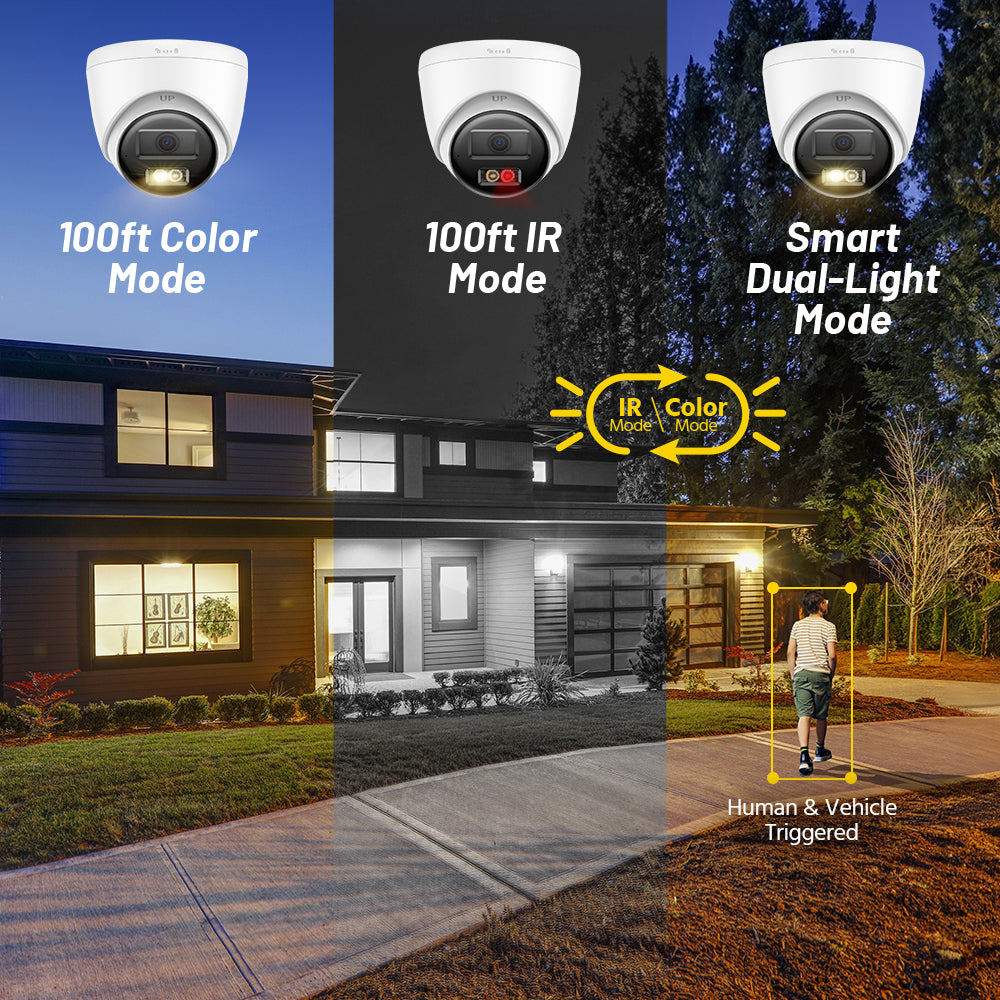 Nexvision Ultra 12MP IPC-T2129HA-LIUF/SL Ultra High Definition Hybrid Light ColorVu + IR Turret IP PoE Camera with Two-Way Audio Human Vehicle Detection IP67