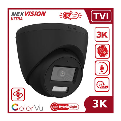 Nexvision Ultra 5MP NVC-T259H-LFS 3K ColorVu Hybrid Light TVI Analogue Turret Camera with AoC Built in Mic IP67